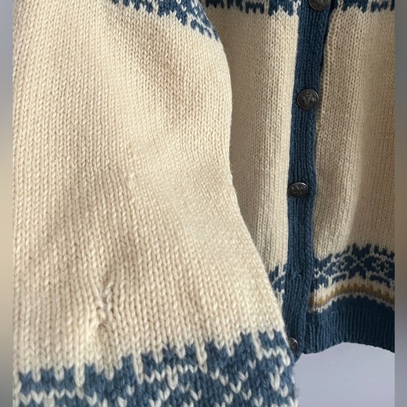 🩵Vintage Authentic Norwegian Wool Cardigan | Nordic Fair Isle Pattern SizeS-M - Picture 5 of 5